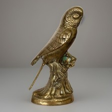 "Estatua de pájaro periquito de latón macizo de colección pájaro del amor periquito estatuilla 8"""