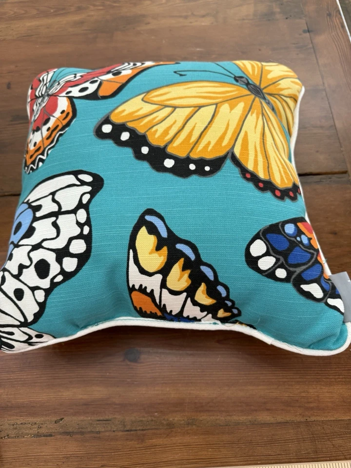 Pillow Perfect Butterfly Garden Turquoise Indoor/outdoor 16” Sq Pillow - Image 4 of 4