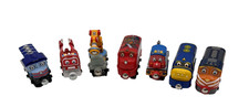 Lot of 7 TOMY Chuggington Wooden Railway Magnetic Train Cars United Kingdom A