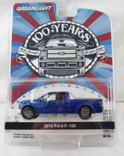 2016 FORD F-150 * NEW 100 Years * Greenlight Diecast Pickup -1:64 blue