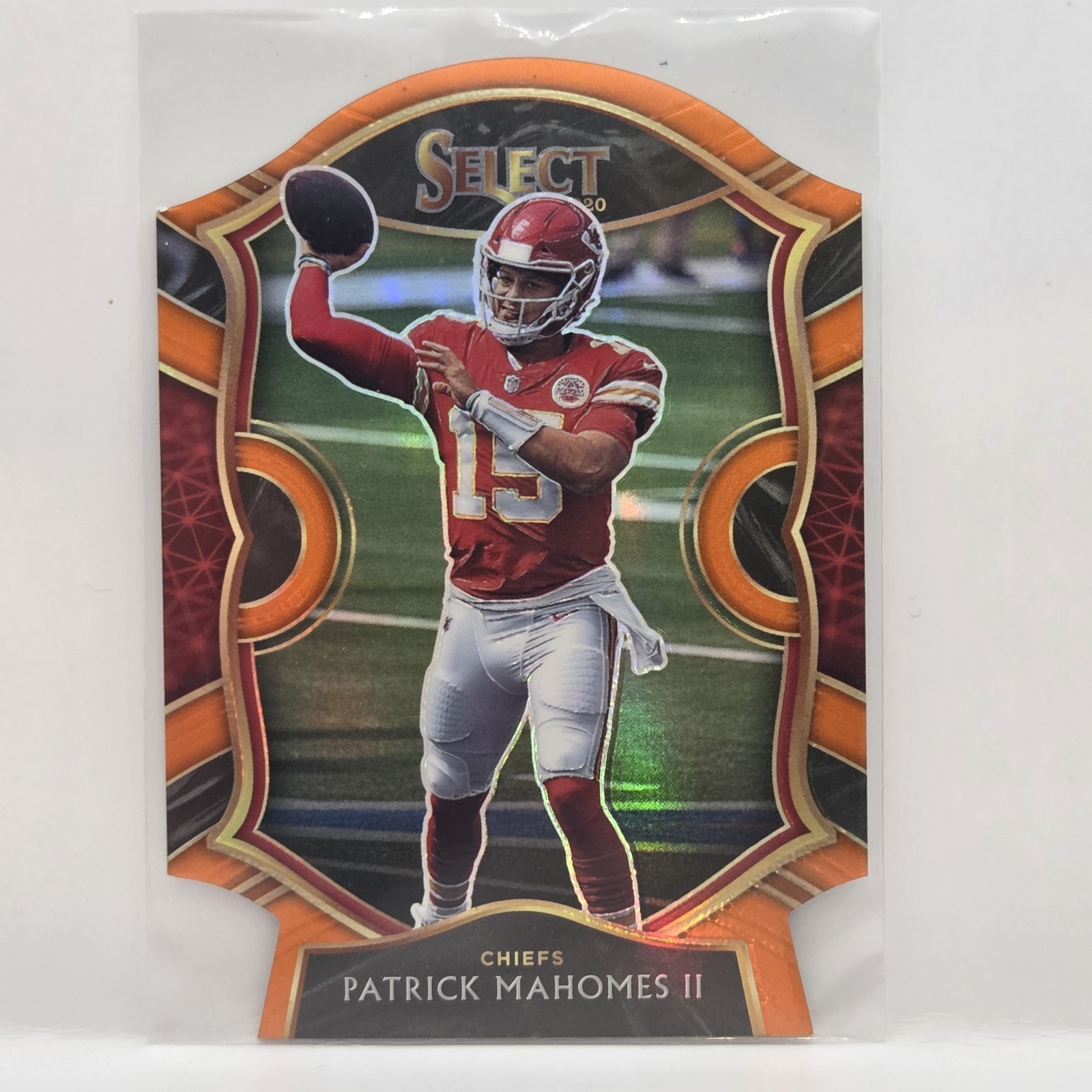 Patrick Mahomes II 2020 Panini Select Orange Prizm Die-Cut Kansas City Chiefs #2