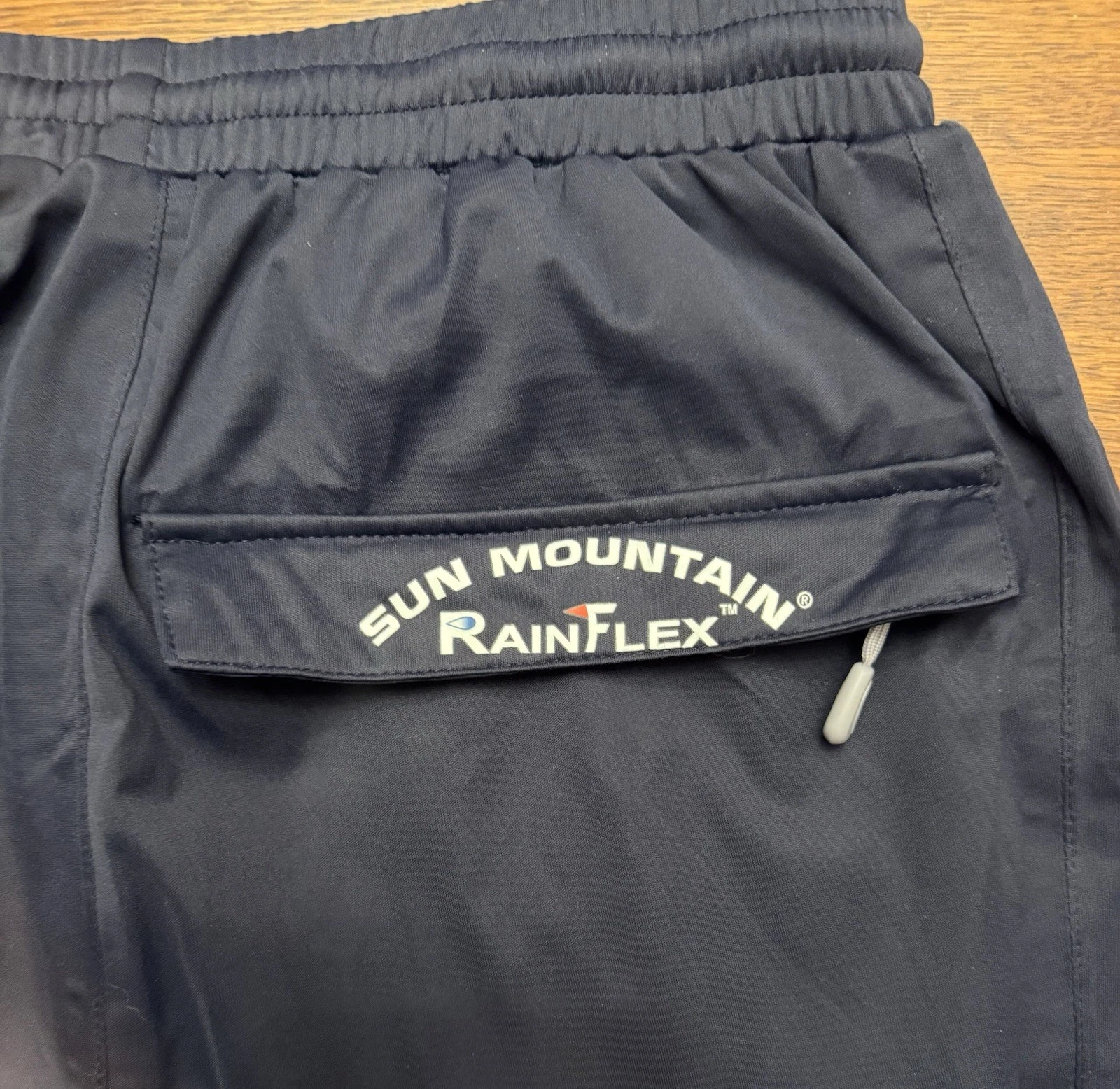 NWT Sun Mountain Medium Golf Rain Pants Rainflex Polyester Navy Blue Golf Zipper