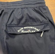 NWT Sun Mountain Medium Golf Rain Pants Rainflex Polyester Navy Blue Golf Zipper