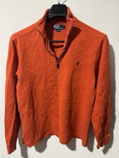 Polo Ralph Lauren 1/2 Zip Sweater Mens Size Small S Orange READ