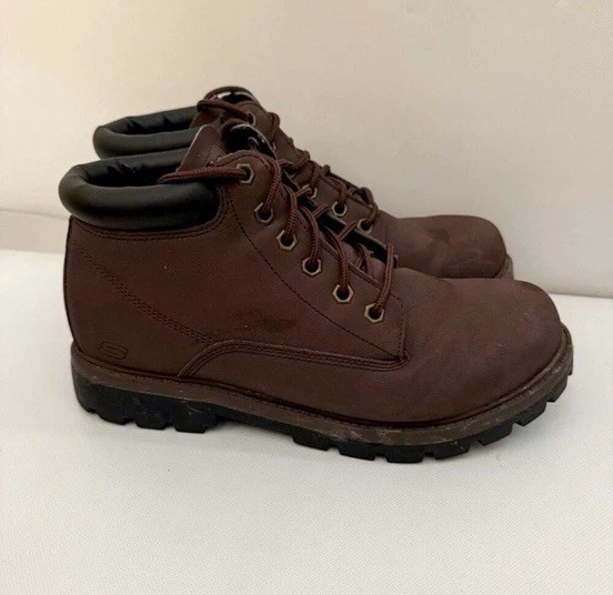 SAOLA Stivali Skechers uomo taglia 10 marrone cioccolato Toric Amado suola a strappo streetwear Y2K