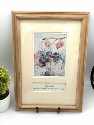 Vintage Abbey Press God Smiles Framed Religious Inspirational Art 14 