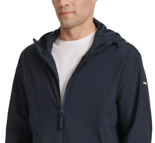 Calvin Klein Men's Full Zip Hooded Windbreaker Jacket, Navy, XXL - Picture 3 of 5