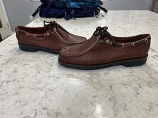 G.H. Bass  Co Willa Weejuns Flat Strap Slip On Penny Loafer Brown Leather Sz 8M