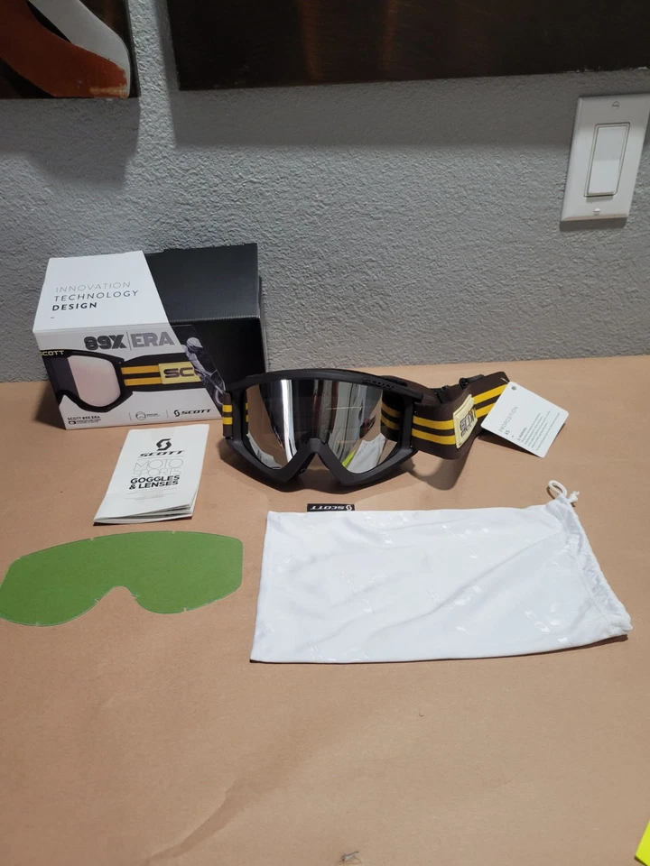 NUEVAS Gafas Scott USA Scott 89X Era Marrón Amarillo - Plateado Cromo Adulto Motocross Foto 2 de 4