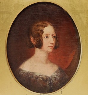 BEAUTY! Antique C.1840 British School Miniature Portrait Painting of Woman