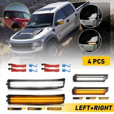 4x Smoked Sequential LED Side Mirror Turn Signal Lights Fit 2009-2014 Ford F-150