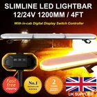 LED Amber Light Bar Strobe Beacon Recovery Warning - 120cm 1200mm 1.2m 48"