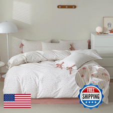 Vm Vougemarket Garden Flower Comforter Set Twin 3 Pcs Pink Stripes Bed