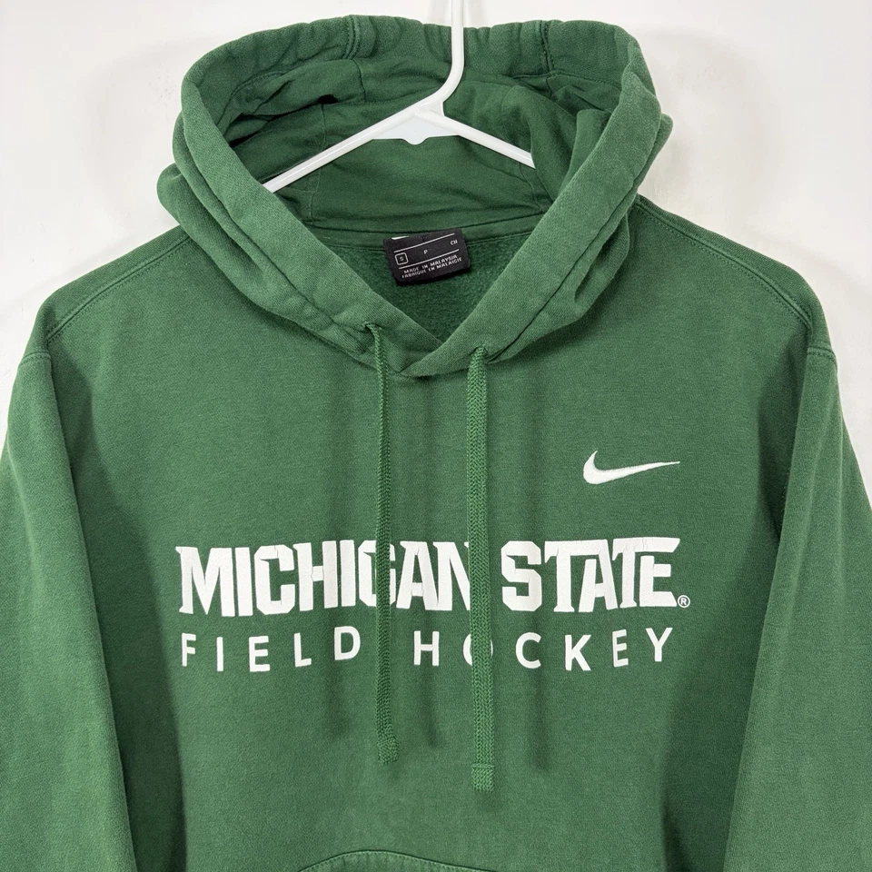 Michigan State Spartans Field Hockey Nike Hoodie Adult Size Small Green - Image 2 of 4