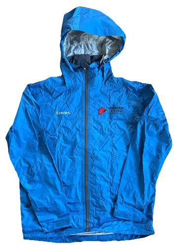 Simms Fishing Hyalite Rain Jacket Mens Medium Blue Herman Lucerne Memorial NEW! - Picture 2 of 14