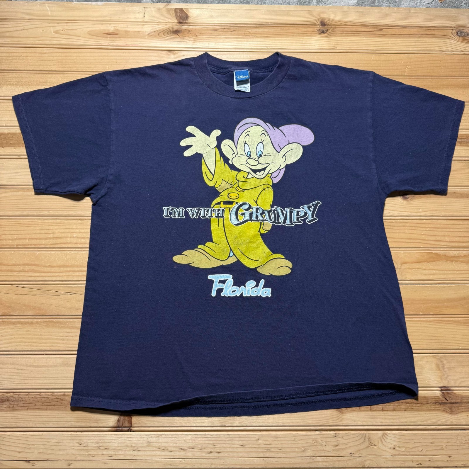 Vintage Y2K Disney Dopey I'm With Grumpy Seven Dwarfs Florida T-Shirt USA - XL