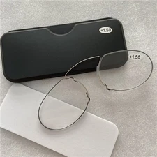 2Pcs Ultra Thin Reading Glasses Nose Clip Optics Presbyopic +1.0+1.5+2.0+2.5+3.0