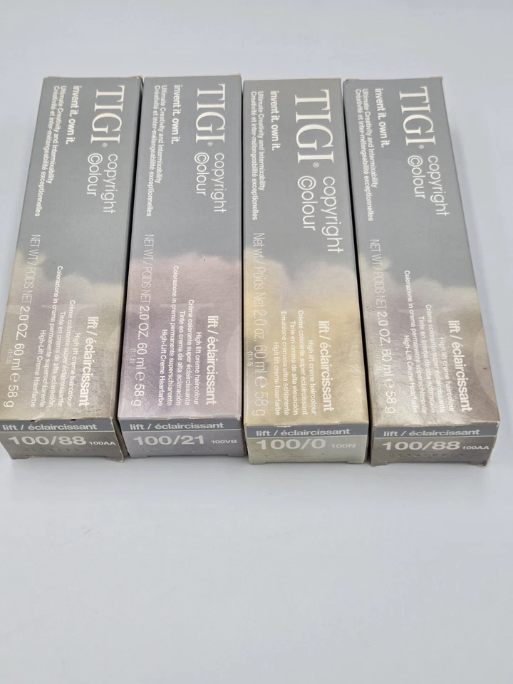 TIGI Copyright 2 OZ Lote de cuatro (2) 100/88 (1) 100/21, (1) 100/0 de elevación de color Foto 3 de 4