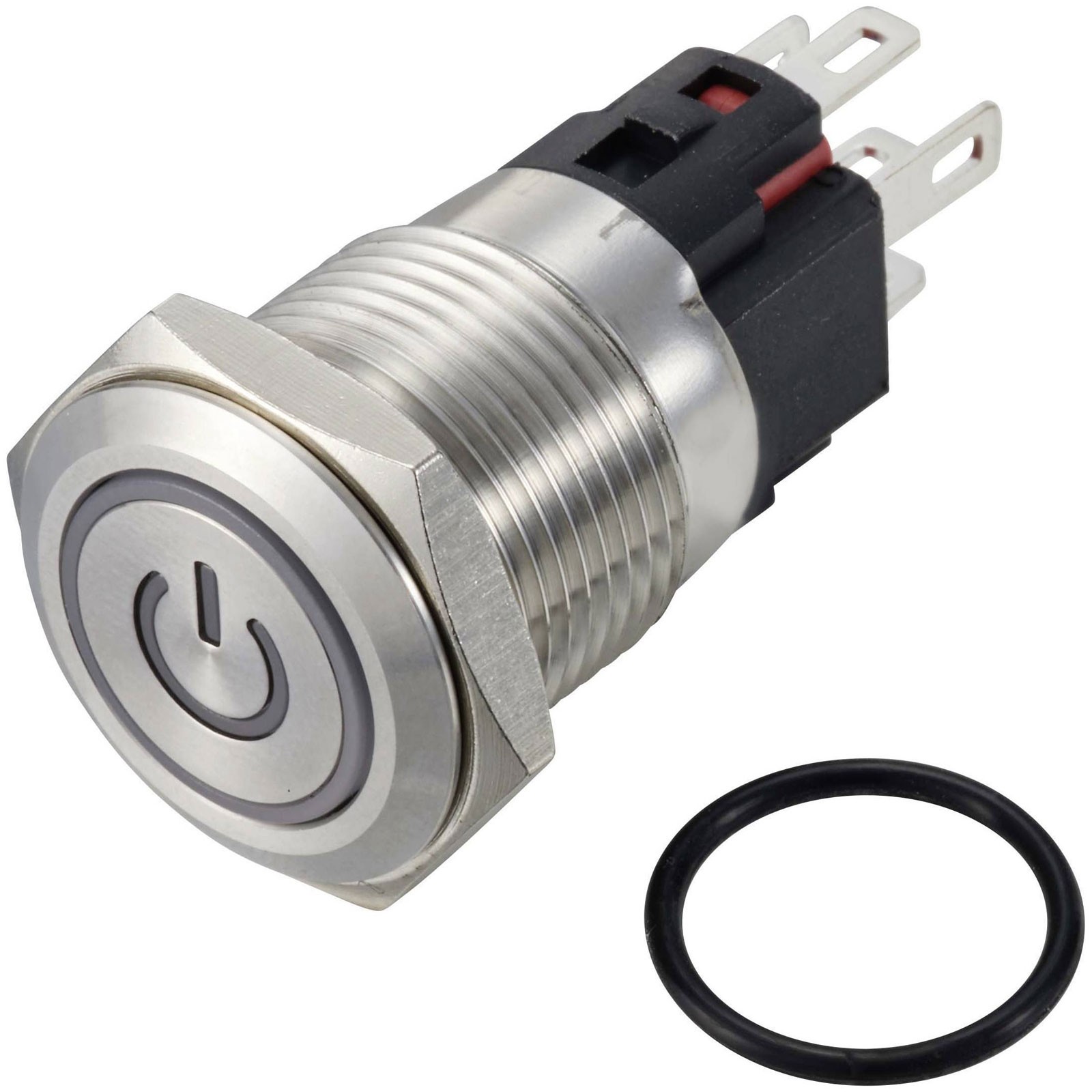 TruComponents Pushbutton ,Panel Mount,Off/On,SPDT,Solder,IP65