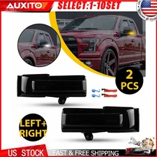 Fit Ford F150 15-20 Amber White LED Side Mirror Dynamic Turn Signal Lights 2-10X