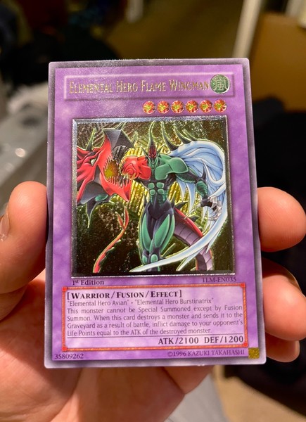 Yu-Gi-Oh! Elemental Hero Flame Wingman Ultimate 1st Ed EURO Gold Stamp
