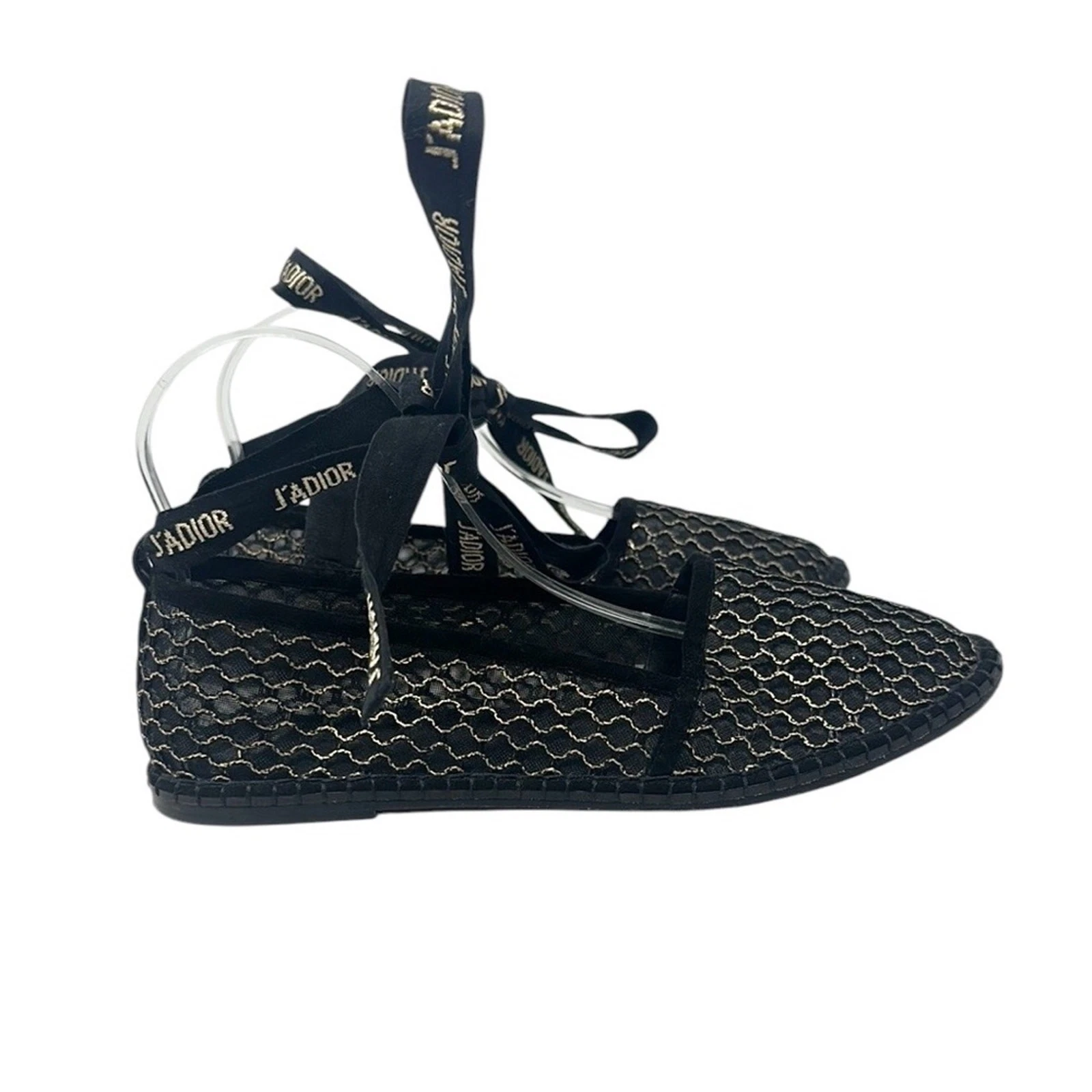 Ballerines plates Dior Nicely D Resille cheville enveloppante pointure 38,5