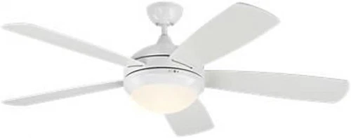 Discus 52" Smart Ceiling Fan with LED Light & Remote - White Finish - Picture 1 of 4