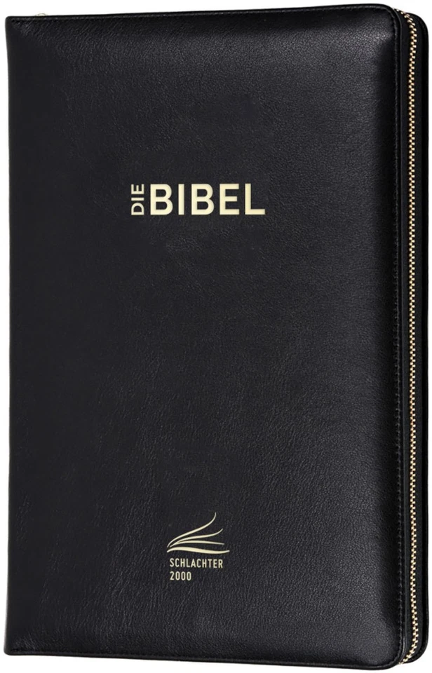 Schlachter 2000 Bibel, Standardausgabe, Vollrindleder, schwarz, flexibel