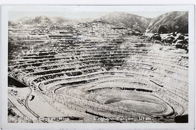RPPC Bingham Canyon Utah Copper Mine Real Photo Postcard