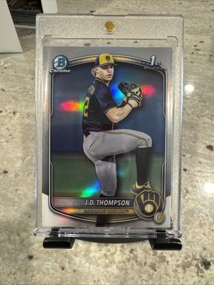 2025 Bowman Draft J.D. Thompson 1st Chrome #BDC-14 Milwaukee Brewers