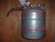 Vintage Justrite Safety Can Metal Fuel Gas 5 Gallon Steampunk USA 16" X 11.5"