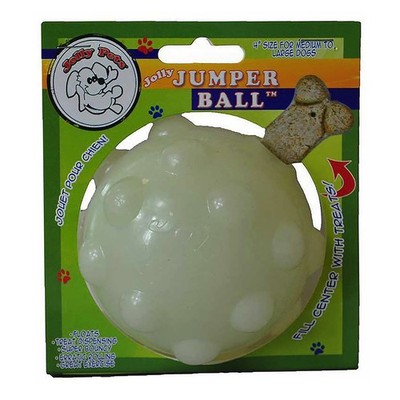 Jolly Pets Jumper Ball Glow In The Dark 4 inch  Erratic Rubber Dog Treat Toy