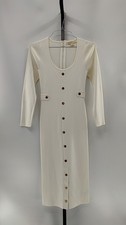 Michael Kors Women Dress Bone Stretch Viscose Belted Midi Dress S - Missing belt