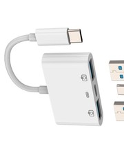 USB to USB Cable Adapter Female Splitter Dual OTG Macbook for Apple 3in1 Fa...