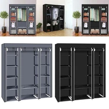 69" 5 Layer 12 Grids Fabric Wardrobe Portable Closet Cabinet Storage Standing