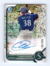 Charlie Welch  2022 Bowman Chrome #CPA-CW 1st Chrome Speckle Auto #/299