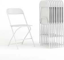 Hercules Set of 10 Indoor/Outdoor Heavy-Duty Plastic Folding Chairs Foldable