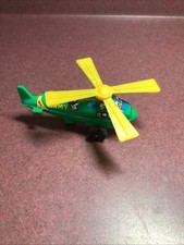 Vintage friction tin and plastic litho small toy army helicopter Japan