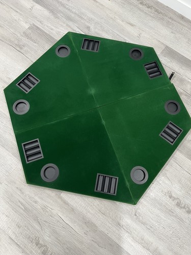 48" Octagon Folding Poker Table Top, 6 Player Casino Texas Hold'em w/ Carry Case