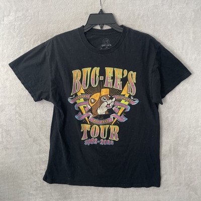 Buc ees Mens T SHirt Black Graphic Black Medium Cotton Short Sleeve Crew Neck