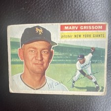Topps 1956 Marv Grissom #301 New York Giants MLB Baseball Card Base Set