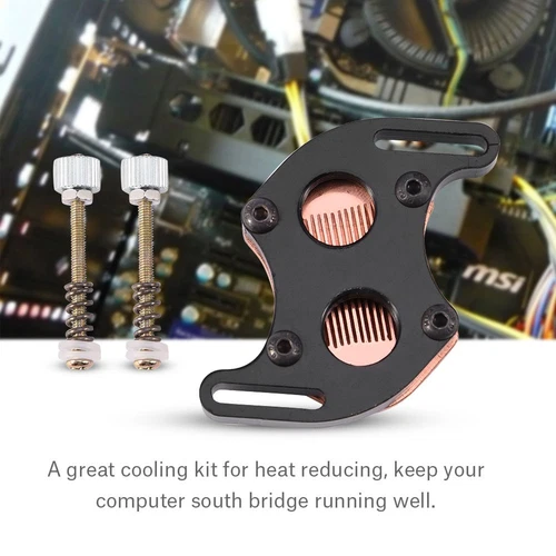 Mini South Bridge Kühlung Wasserblock Kühler Kit Rot Kupfer Basis Für PC Co NTS