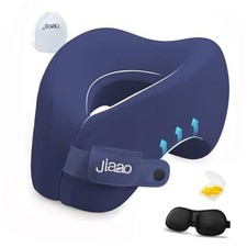 Travel Neck Pillow, Memory Foam Travel Pillow, Includes 3D Eye Masks, Dark Blue