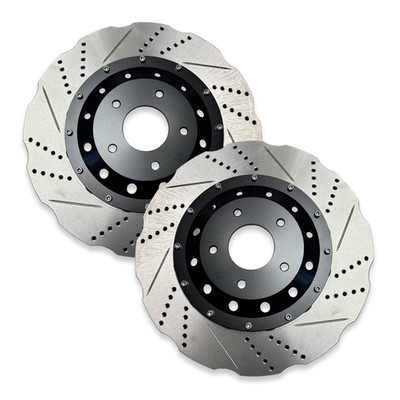FOR SEAT LEON CUPRA SUB8 FRONT 2-PIECE FLOATING WAVED BRAKE DISCS   370MM X 32MM