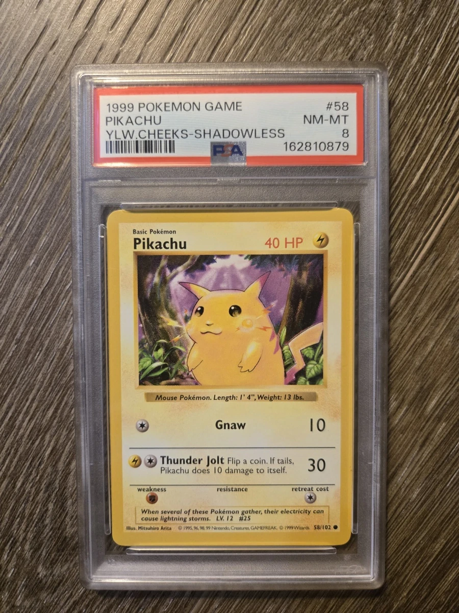 Pokémon TCG Base Set Pikachu Grade 8 Individual Collectible Card