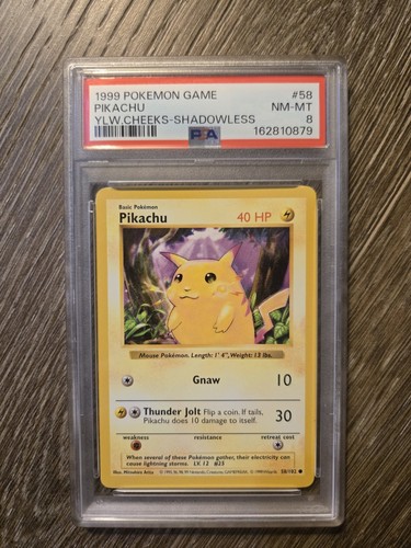 Pikachu (Shadowless) graded PSA 8 for sale on eBay
