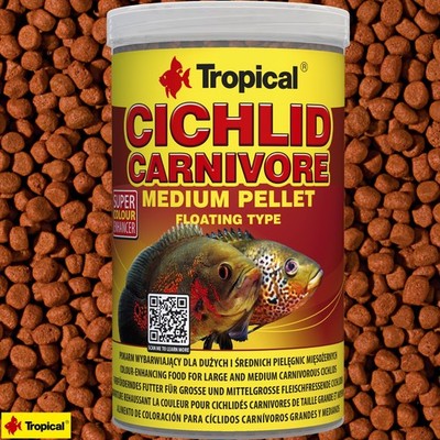 Tropical Cichlid Carnivore Medium Pellet 1L Fischfutter Aquarium
