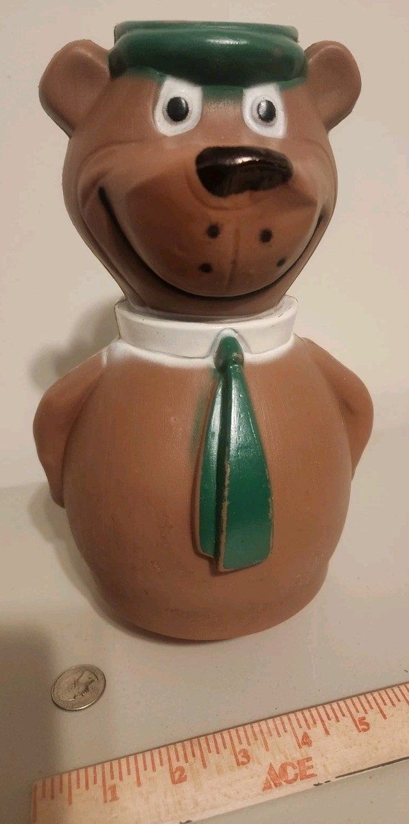 Yogi Bear Cartoon Rolly Polly Blow Mold Chime Bear Toy 11” Vintage