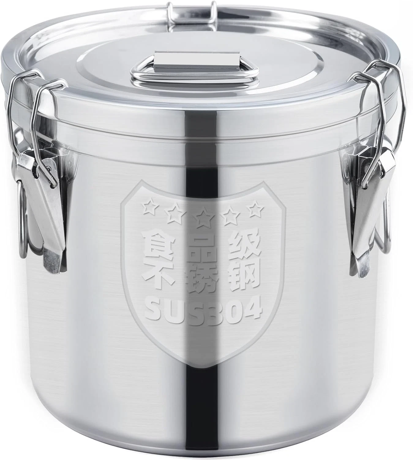 304 Stainless Steel Airtight Food Storage Container 12L/3.2 Gal with Lid
