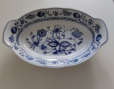 Triptis Zwiebelmuster Porzellan Brotkorb Brotschale ca 29 x 19 × 5 cm DDR 